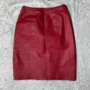 Vintage Santa Fe Red Leather Mini Skirt